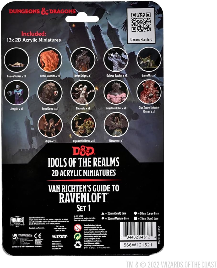 D&D Idols of the Realms:2d Acrylic Miniatures - Van Richten's Guide to Ravenloft Set 1