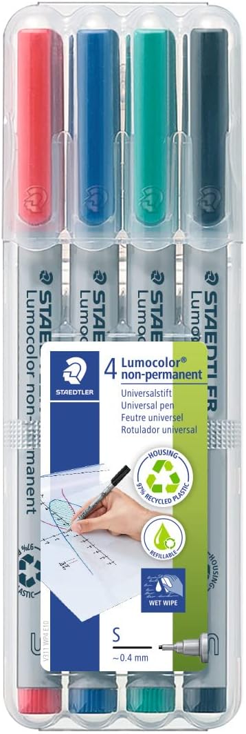 4 Lumocolor non-permanent markers