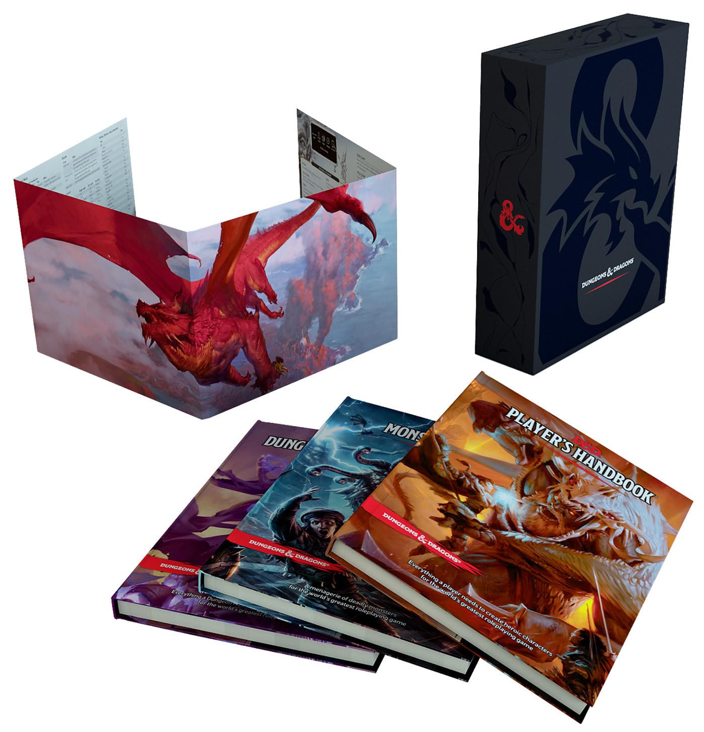 D&D Core Rulebooks Gift Set (Slipcase, Player's Handbook, Dungeon Master's Guide, Monster Manual, DM Screen)