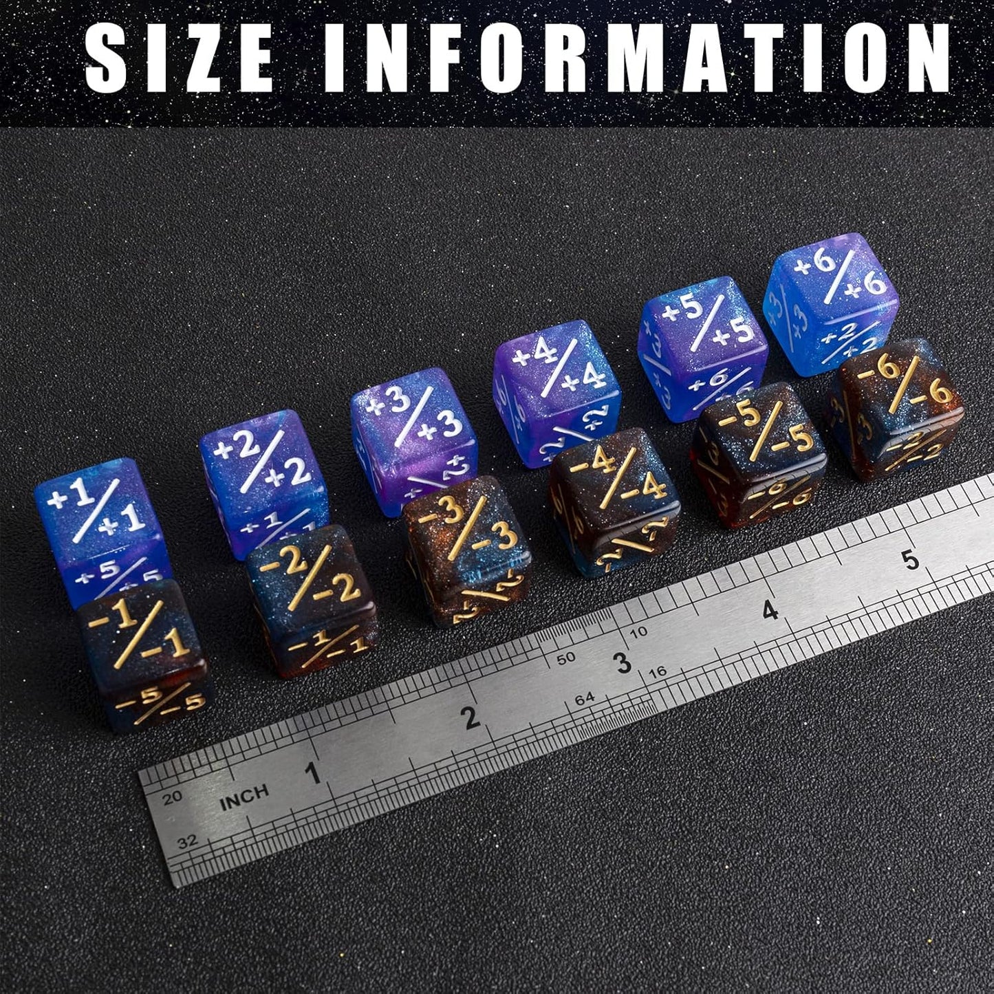 48-Piece Magic: The Gathering Token Dice Counters (Marble Cube, Glitter Sparkle Starry Sky)