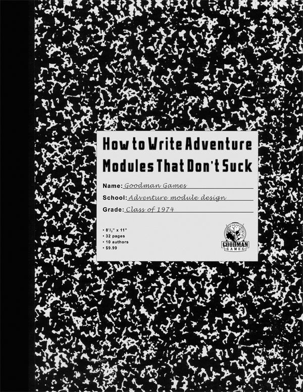 How to Write Adventure Modules That Don't Suck (alternate cover; hardback edition)