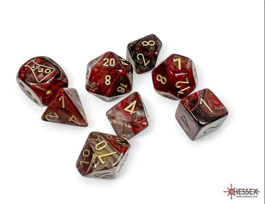 Lab Dice 8: Borealis Cosmos/gold Polyhedral 7-Die Set (with bonus die)