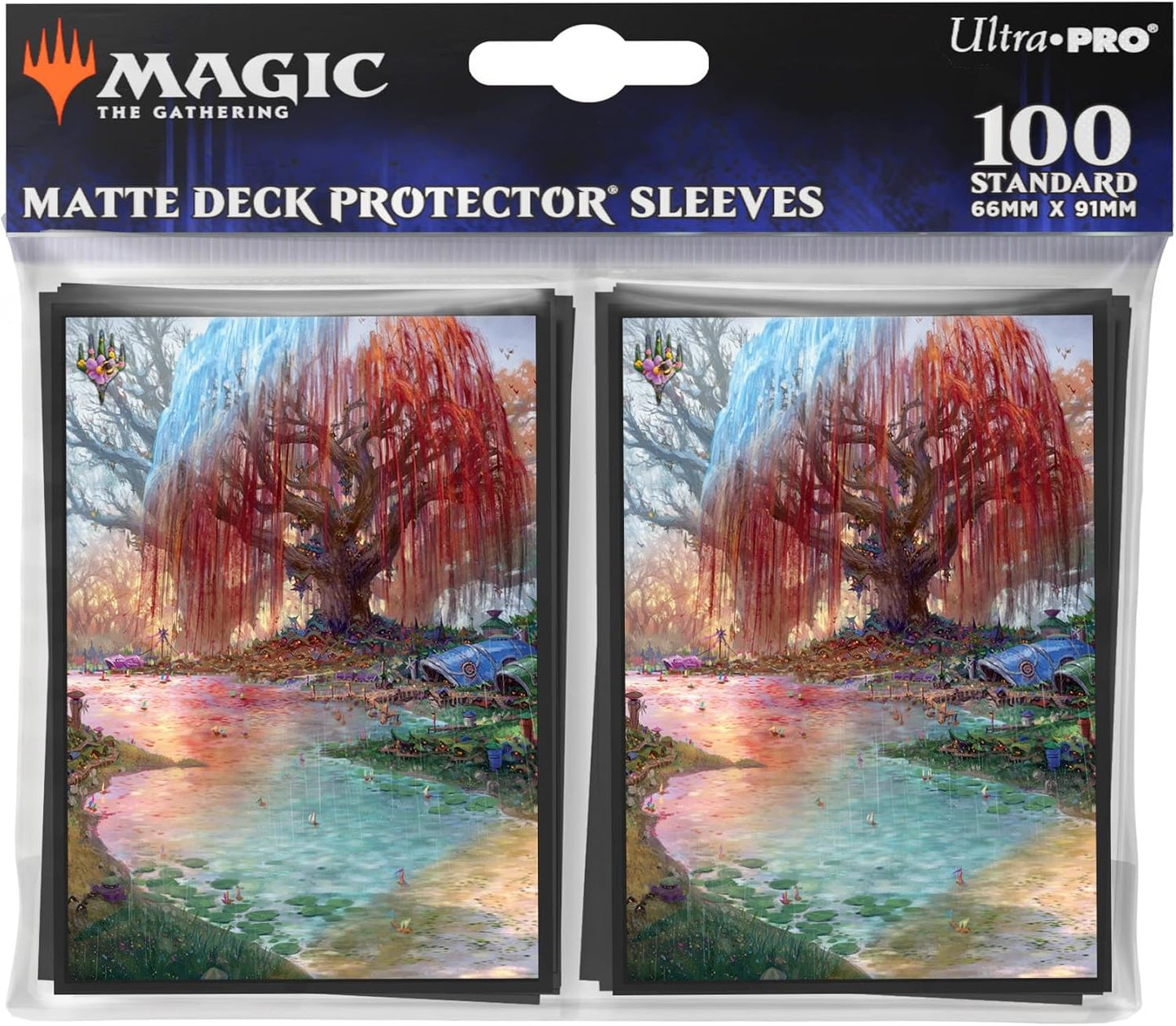 Bloomburrow Matte Deck Protector Sleeves - Featuring Season Lands: Three Tree Summer