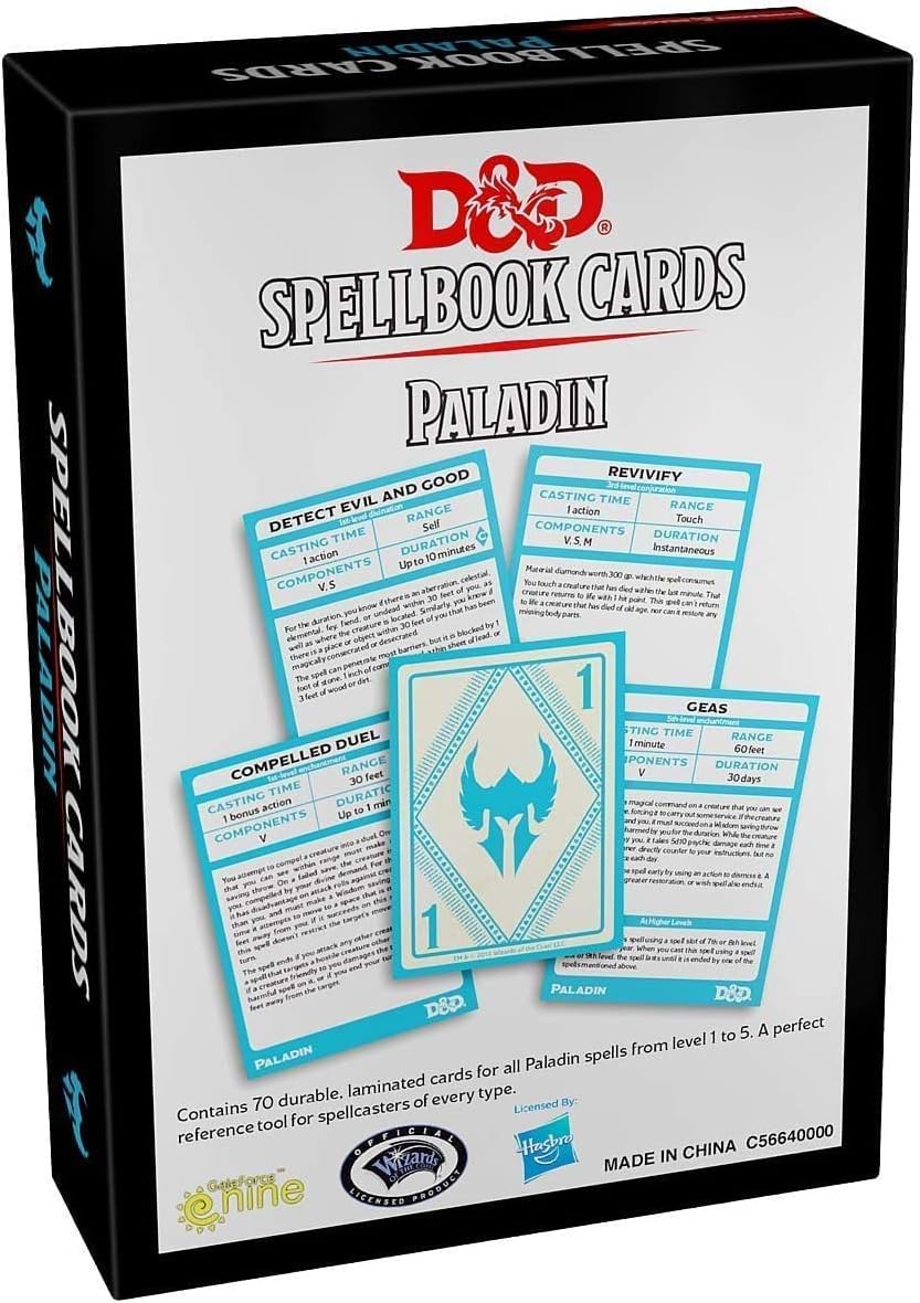 D&D Spellbook Cards: Paladin
