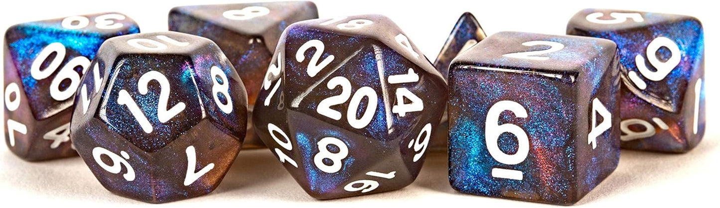 16mm Acrylic Stardust Poly Dice Set: Galaxy